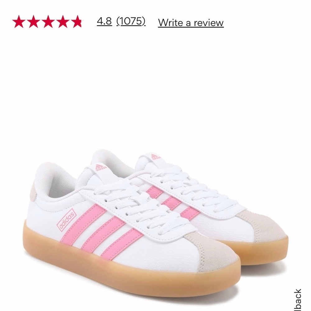 Adidas VL Court 3.0 White & Pink Sneakers